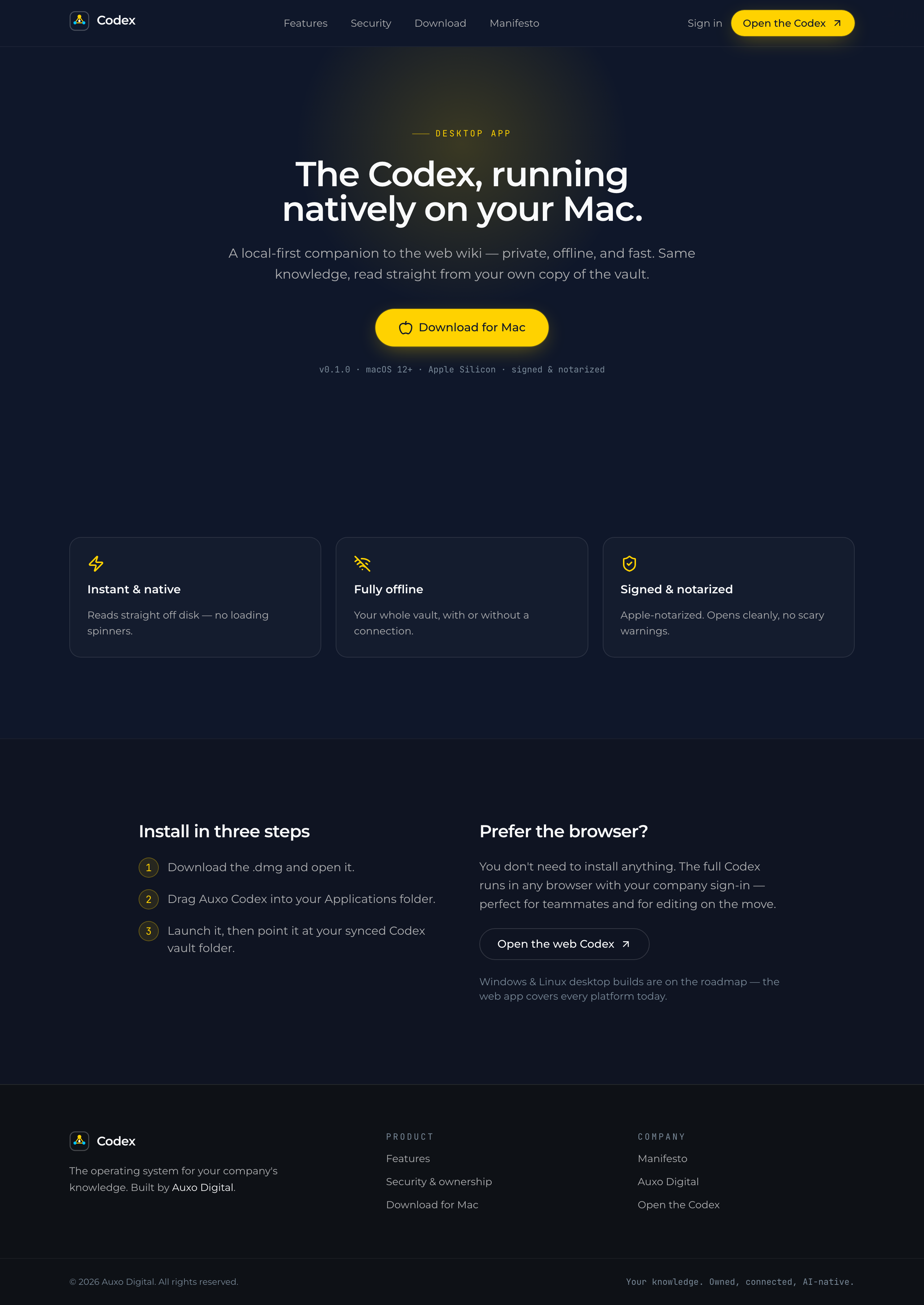 Download the Codex desktop app for Mac.